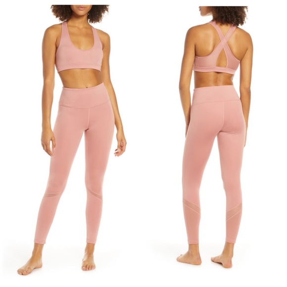 Zella Pants - Zella | Sunday Pink Rosette High Waist Leggings M